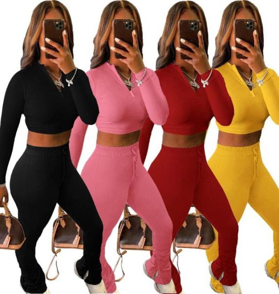 solid color longsleeved crop pleated pants 2piece set sportswear european and american womens clothing1150201, Gray
solid color longsleeved crop pleated pants 2piece set sportswear european and american womens clothing1150201, Gray
