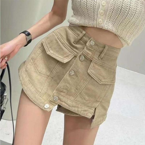 khaki korean style pants denim skirts shorts summer temperament all matching buttons slim fitting skirt trend, Black
khaki korean style pants denim skirts shorts summer temperament all matching buttons slim fitting skirt trend, Black