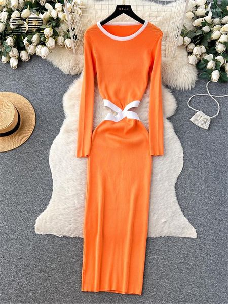 casual dresses knit maxi dress women soft o neck long sleeve backless hollow out design ladies slim sweater, Black;gray
casual dresses knit maxi dress women soft o neck long sleeve backless hollow out design ladies slim sweater, Black;gray