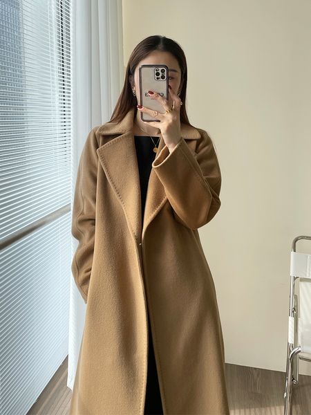 womens wool blends autumn and winter highend m home camel cashmere coat women manuela long water ripple 230818, Black
womens wool blends autumn and winter highend m home camel cashmere coat women manuela long water ripple 230818, Black