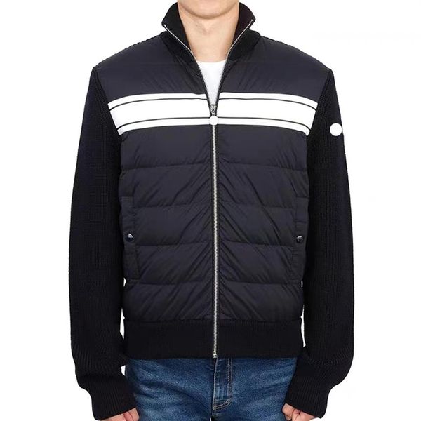 new knitted panel mens down jacket autumn winter stand up collar cardigan knitted jacket chest letter design down jackets designer280e, Black
new knitted panel mens down jacket autumn winter stand up collar cardigan knitted jacket chest letter design down jackets designer280e, Black
