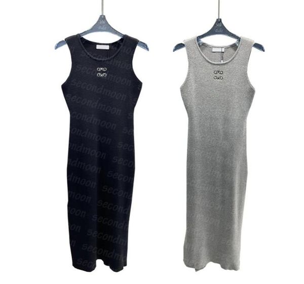 long knitting dress women sleeveless tight dresses fashion embroidered knits dress summer bodycon dresses1620104, Black;gray 
long knitting dress women sleeveless tight dresses fashion embroidered knits dress summer bodycon dresses1620104, Black;gray