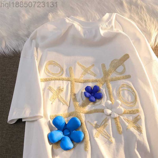 women's t-shirt towel embroidery designer nine-square flocking short-sleeved t-shirt women fashion graphic tee vintage kawaii clothes y, White
women's t-shirt towel embroidery designer nine-square flocking short-sleeved t-shirt women fashion graphic tee vintage kawaii clothes y, White