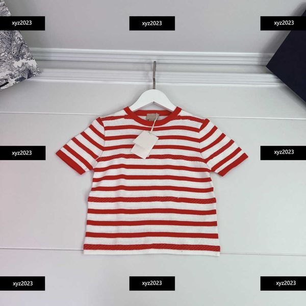 23ss kids short sleeve baby t-shirt child clothing red and white stripes summer round neck new arrivals size 100-160 cm feb22, Blue
23ss kids short sleeve baby t-shirt child clothing red and white stripes summer round neck new arrivals size 100-160 cm feb22, Blue