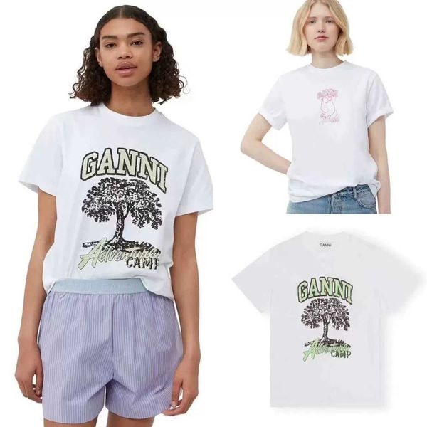 23ss gannis women designer t shirt classic letter small tree print tee little round neck loose cotton short sleeve polos t-shirt, White
23ss gannis women designer t shirt classic letter small tree print tee little round neck loose cotton short sleeve polos t-shirt, White