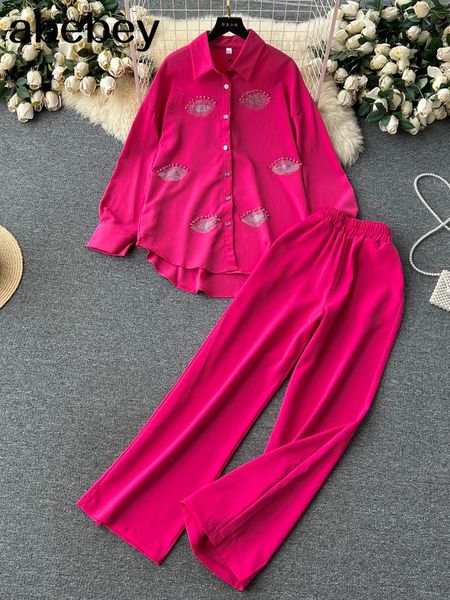 women s two piece pants beading street set long sleeve shirt and wide leg elegant tracksuit sweatsuit fitness outfits 230818, White
women s two piece pants beading street set long sleeve shirt and wide leg elegant tracksuit sweatsuit fitness outfits 230818, White