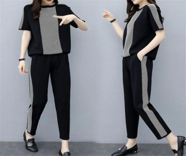 two piece set women tracksuit sweatsuit oneck short sleeve tshirt and pants sporting suit female casual summer outfits7117975, Gray 
two piece set women tracksuit sweatsuit oneck short sleeve tshirt and pants sporting suit female casual summer outfits7117975, Gray