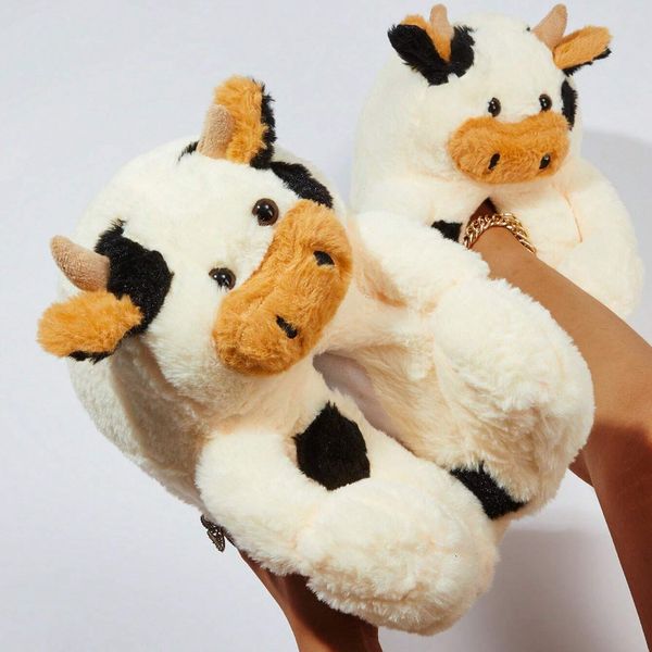 slippers cute cow cartoon home modeling women slippers comfortable warm plush cotton slippers indoor women shoes slippers 230818, Black
slippers cute cow cartoon home modeling women slippers comfortable warm plush cotton slippers indoor women shoes slippers 230818, Black