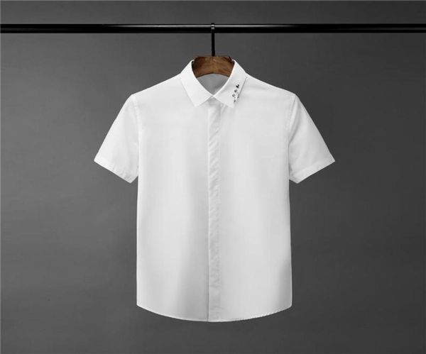new solid color mens shirts luxury metal decoration short sleeve mens dress shirts fashion slim fit male plus size 4xl9416766, White;black
new solid color mens shirts luxury metal decoration short sleeve mens dress shirts fashion slim fit male plus size 4xl9416766, White;black