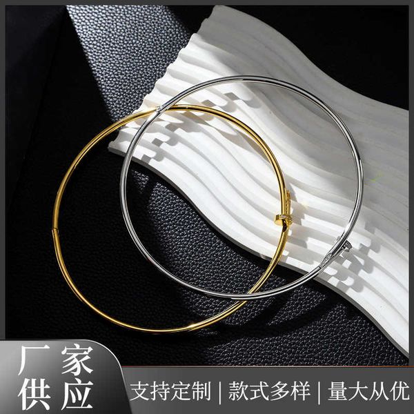 xppp card simple stainless steel collar personalized nail classic colorless diamond inlaid bracelet necklace, Silver
xppp card simple stainless steel collar personalized nail classic colorless diamond inlaid bracelet necklace, Silver