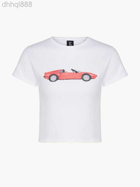 23ss realisation par women designer t shirt red car digital print stretch cloth fashion short-sleeved t-shirt, White
23ss realisation par women designer t shirt red car digital print stretch cloth fashion short-sleeved t-shirt, White