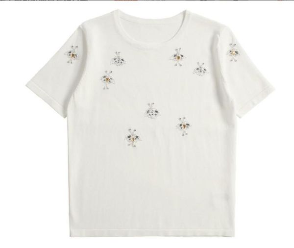 410 2022 summer brand same style t shirt beads short sleeve white black panelled kint pullover striped empire prom fashion women4930517
410 2022 summer brand same style t shirt beads short sleeve white black panelled kint pullover striped empire prom fashion women4930517