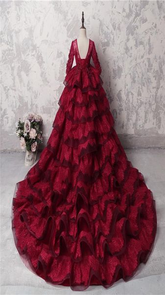 amazing multilayer girls pageant gowns dark red lace long sleeves appliques beads flower girl dresses for wedding long train part4185666, White;blue
amazing multilayer girls pageant gowns dark red lace long sleeves appliques beads flower girl dresses for wedding long train part4185666, White;blue