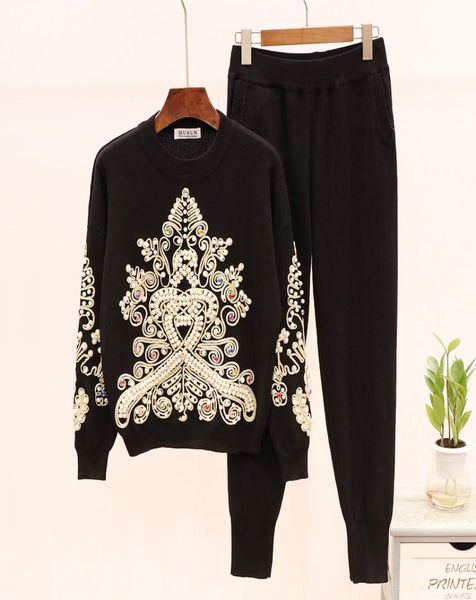 new autumn winter tracksuits set female beading diamonds long sleeve sweater knit pants 2pcs women autumns loose pullover trousers1091742, Gray
new autumn winter tracksuits set female beading diamonds long sleeve sweater knit pants 2pcs women autumns loose pullover trousers1091742, Gray