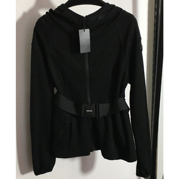 8.21 black hooded long sleeve letter triangle safety buckle belt zipper jacket women, Black;brown
8.21 black hooded long sleeve letter triangle safety buckle belt zipper jacket women, Black;brown