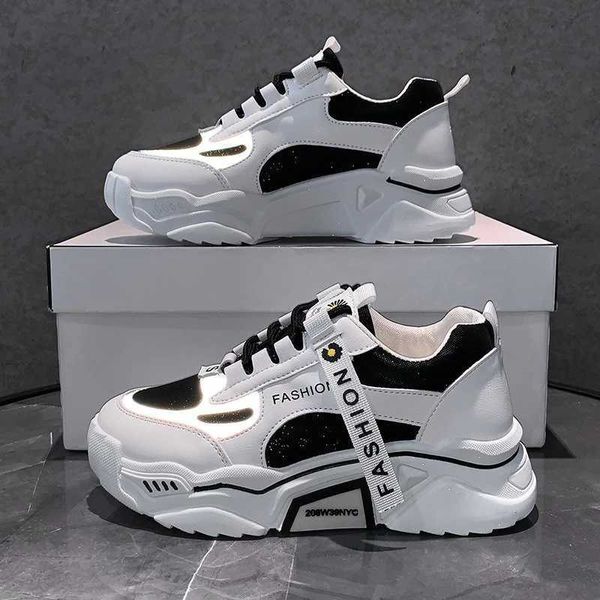 spring reflective platform footwear women thick sole shoes korean dad chunky sneakers mixed color women's vulcanize 230821, Black
spring reflective platform footwear women thick sole shoes korean dad chunky sneakers mixed color women's vulcanize 230821, Black