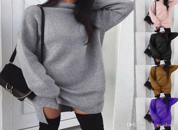 women autumn and winter style high neck sweater dress solid colored loose long knitting slit dress turtlenecks for lady1263084, Black;gray
women autumn and winter style high neck sweater dress solid colored loose long knitting slit dress turtlenecks for lady1263084, Black;gray