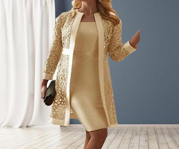 casual dresses oriya elegant mature women fashion spring autumn slim dress long sleeve cardigan set lace for party5900097, Black;gray
casual dresses oriya elegant mature women fashion spring autumn slim dress long sleeve cardigan set lace for party5900097, Black;gray