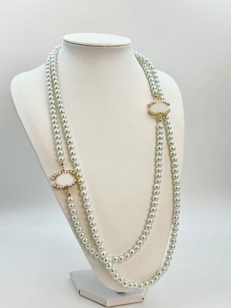 luxury designer double deck pearl letter pendant necklaces 18k gold plated crysatl rhinestone long sweater necklace for women wedding party, Silver
luxury designer double deck pearl letter pendant necklaces 18k gold plated crysatl rhinestone long sweater necklace for women wedding party, Silver
