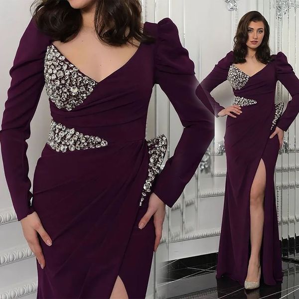 prom party gown red evening dresses girl formal mermaid v-neck long sleeve crystal beaded chiffon zipper split front/side new custom plus si, Black
prom party gown red evening dresses girl formal mermaid v-neck long sleeve crystal beaded chiffon zipper split front/side new custom plus si, Black