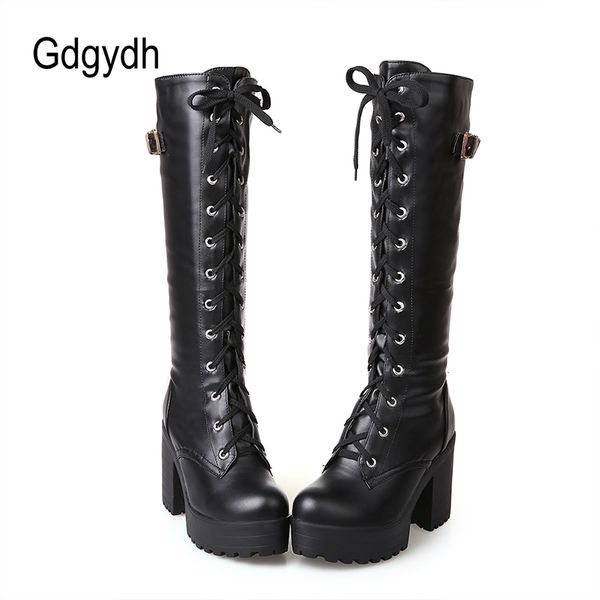 boots gdgydh spring autumn lacing knee high boots women fashion white square heel woman leather shoes winter pu large size 43 230821, Black
boots gdgydh spring autumn lacing knee high boots women fashion white square heel woman leather shoes winter pu large size 43 230821, Black