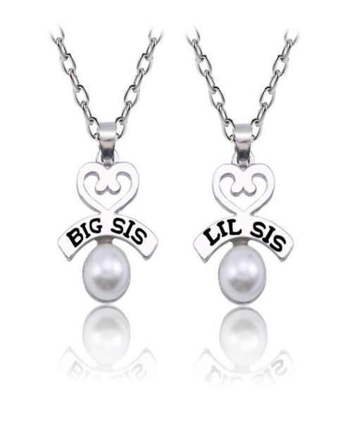 2pcsset love heart necklace fashion big sis lil sis pearl pendant family necklaces for women bbf gifts3416988, Silver
2pcsset love heart necklace fashion big sis lil sis pearl pendant family necklaces for women bbf gifts3416988, Silver
