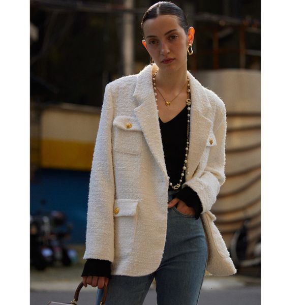 womens suits blazers autumn women tweed wool lapel collar loose pocket long sleeve coat 230818, White;black
womens suits blazers autumn women tweed wool lapel collar loose pocket long sleeve coat 230818, White;black