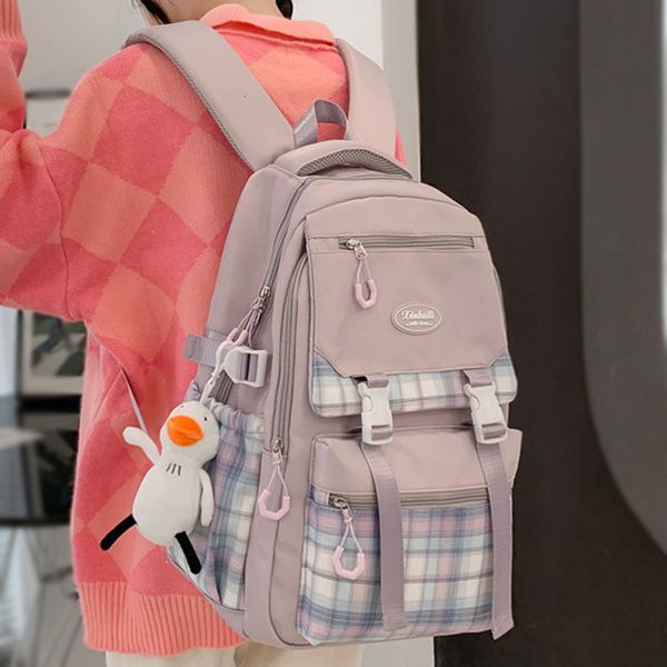school bags plush backpacks girl lapplaid college backpack kawaii ladies lattice student bag women nylon travel fashion female cute 230821
school bags plush backpacks girl lapplaid college backpack kawaii ladies lattice student bag women nylon travel fashion female cute 230821