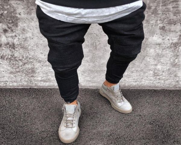 men distressed jeans pleated skinny biker trousers black blue denim for male slim fit hip hop pant5261742
men distressed jeans pleated skinny biker trousers black blue denim for male slim fit hip hop pant5261742