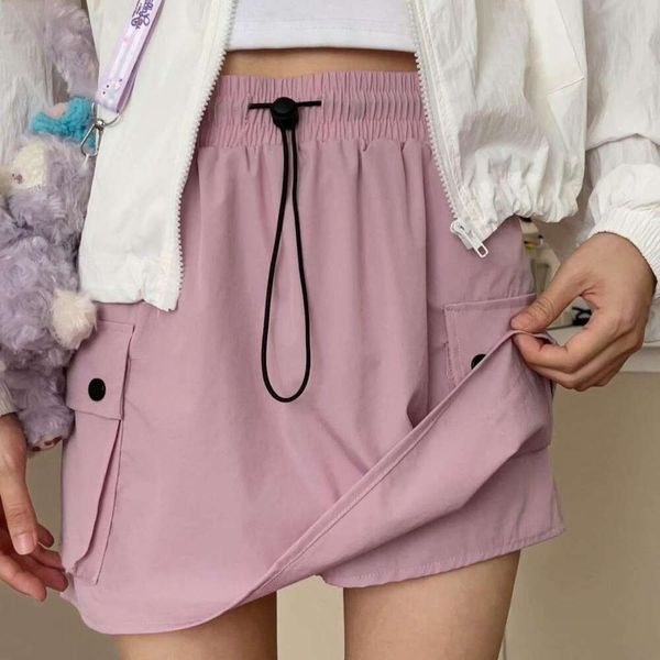 american overalls short skirt for women autumn thin style high waist slimming a line half length pink sports, Black
american overalls short skirt for women autumn thin style high waist slimming a line half length pink sports, Black