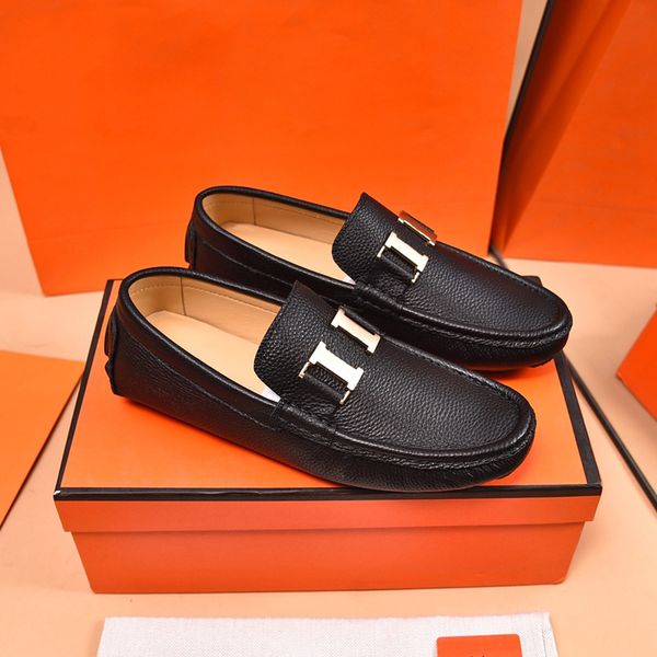men designer black leather loafers dress h moccasins shoes classic penny loafers flat heels driving sneaker fashion gentleman oxfords rubber
men designer black leather loafers dress h moccasins shoes classic penny loafers flat heels driving sneaker fashion gentleman oxfords rubber