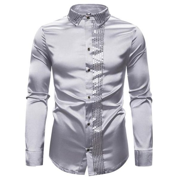 shiny silver sequin glitter embellished slim fit shirt men 2020 brand new mens dress shirts wedding party casual male shirt1934272, White;black
shiny silver sequin glitter embellished slim fit shirt men 2020 brand new mens dress shirts wedding party casual male shirt1934272, White;black