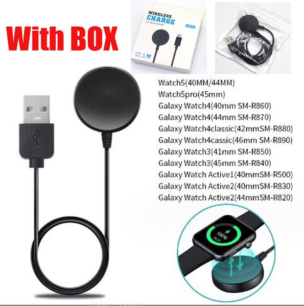 Image of Wireless Charger For Samsung Galaxy Smart Watch 5 4 3 Active 2 Active 1 1m 3ft Cord Wire watch 5 pro 4 R860 R870 R880 R890 R840 R850 PD Tyep-c USB-C Charging Cable With Box