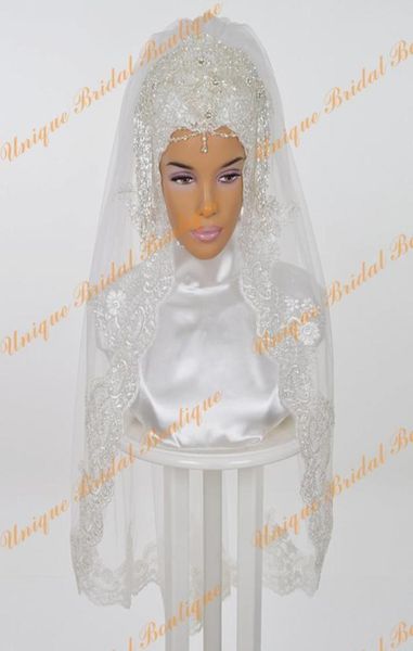 2021 muslim bridal hijab custom made lace applique edge elbow length crystals wedding veils one layer2248997, Black
2021 muslim bridal hijab custom made lace applique edge elbow length crystals wedding veils one layer2248997, Black