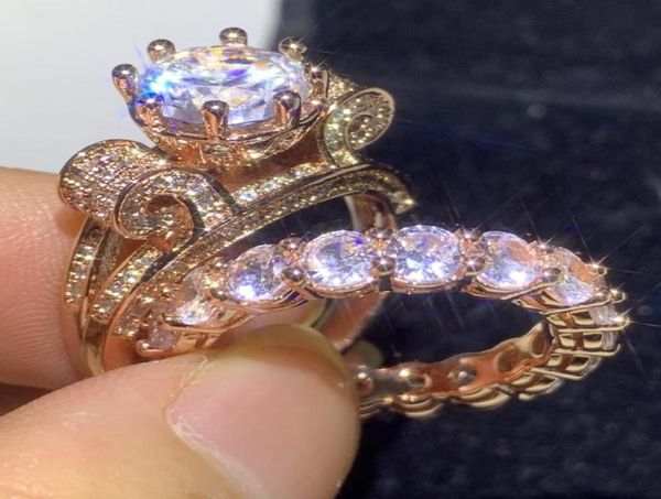 couple rings 2pcs stunning deluxe jewelry 925 sterling silverrose gold fill round shape white z diamond women wedding bridal 6058747, Slivery;golden
couple rings 2pcs stunning deluxe jewelry 925 sterling silverrose gold fill round shape white z diamond women wedding bridal 6058747, Slivery;golden