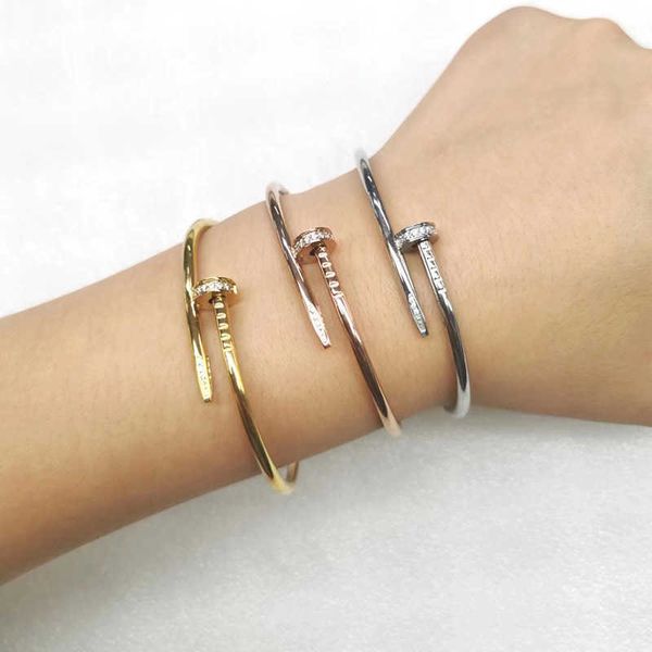 original carti nail bracelet classic style diamond inlaid titanium steel women's adjustable opening selling, Black
original carti nail bracelet classic style diamond inlaid titanium steel women's adjustable opening selling, Black