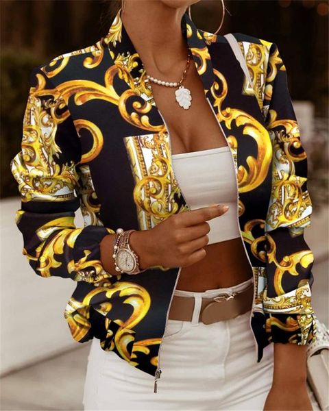fashion women's jackets suits ladies thin printing long sleeve zipper coat casual outerwear short coats outerwear blouse plus size258, Black;brown
fashion women's jackets suits ladies thin printing long sleeve zipper coat casual outerwear short coats outerwear blouse plus size258, Black;brown