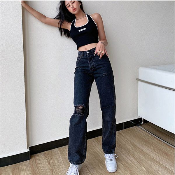 women's jean fashion denim casual straight leg hole jeans bottom harajuku boyfriend long high waist baggy wide pants vaqueros 230821, Blue
women's jean fashion denim casual straight leg hole jeans bottom harajuku boyfriend long high waist baggy wide pants vaqueros 230821, Blue