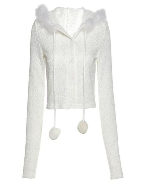 women autumn long sleeve hoodie cardigan fluffy plush patchwork pompom drawstring sweater coat solid color slim white crop q1fa wo9699077, Black;brown
women autumn long sleeve hoodie cardigan fluffy plush patchwork pompom drawstring sweater coat solid color slim white crop q1fa wo9699077, Black;brown