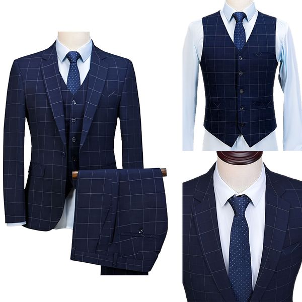 3 pieces plaid mens suits for wedding formal groom wear slim fit tuxedos work business notch lapel blazer pants vest customize, Black;gray
3 pieces plaid mens suits for wedding formal groom wear slim fit tuxedos work business notch lapel blazer pants vest customize, Black;gray