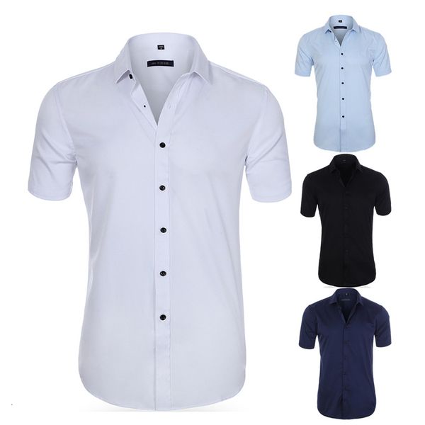 men's casual shirts summer business mens shortsleeve social dress shirt male solid turndown collar formal vintage man clothes 230822, White;black
men's casual shirts summer business mens shortsleeve social dress shirt male solid turndown collar formal vintage man clothes 230822, White;black
