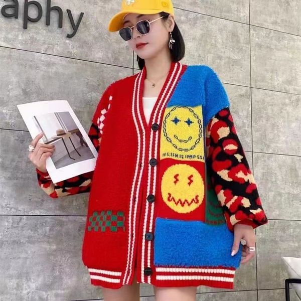 women's knits tees highquality fashion jacquard pattern cardigan for women autumn winter warm knitted sweater street trend loose casual, White
women's knits tees highquality fashion jacquard pattern cardigan for women autumn winter warm knitted sweater street trend loose casual, White