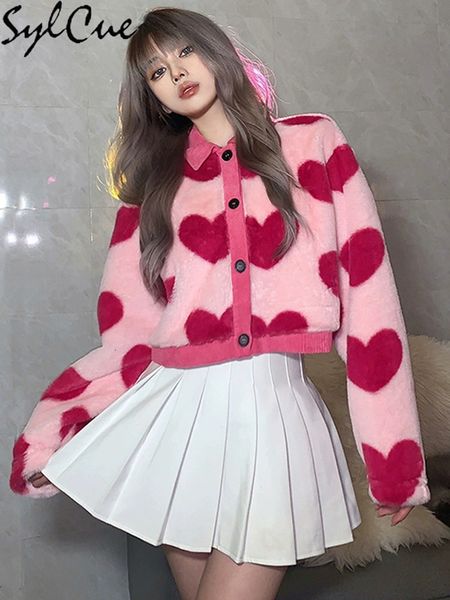 women's jackets sylcue pink girl youth cute all-match love contrast woolen loose comfortable and supple women's short coat button, Black;brown
women's jackets sylcue pink girl youth cute all-match love contrast woolen loose comfortable and supple women's short coat button, Black;brown