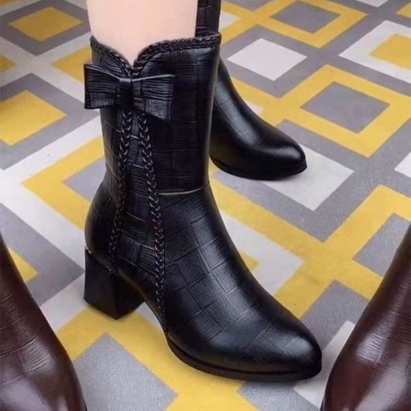 boot s shoes fashion thick sole ankle bow comfortable waterproof mid calf heel zapatos de mujer 230821, Black
boot s shoes fashion thick sole ankle bow comfortable waterproof mid calf heel zapatos de mujer 230821, Black