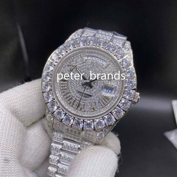 prong set diamond men's watch full iced wristwatch silver stainless steel case diamond strap 43mm automatic men watches255s, Slivery;brown
prong set diamond men's watch full iced wristwatch silver stainless steel case diamond strap 43mm automatic men watches255s, Slivery;brown