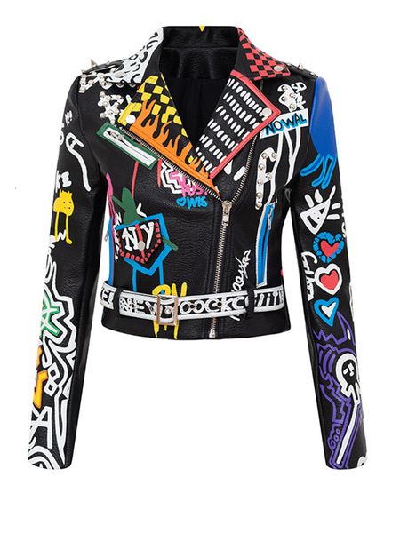 women's jackets fashion brand coat pu leather jacket women leopard print graffiti rivets punk coats slim locomotive cropped jacket leat, Black;brown
women's jackets fashion brand coat pu leather jacket women leopard print graffiti rivets punk coats slim locomotive cropped jacket leat, Black;brown