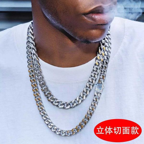 designer hip hop cuban necklace fashion men handsome colorless men's necklace titanium steel couple sweater chain high-grade light luxu, Silver
designer hip hop cuban necklace fashion men handsome colorless men's necklace titanium steel couple sweater chain high-grade light luxu, Silver