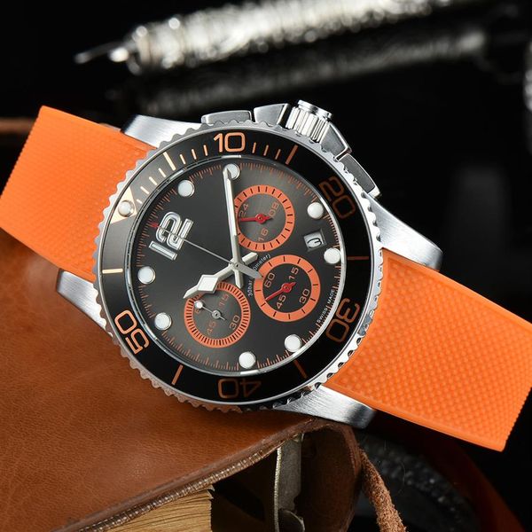 luxury mens watch subdial work quartz movement watch chronograph rubber strap waterproof satch analog luminous bat325l, Slivery;brown
luxury mens watch subdial work quartz movement watch chronograph rubber strap waterproof satch analog luminous bat325l, Slivery;brown