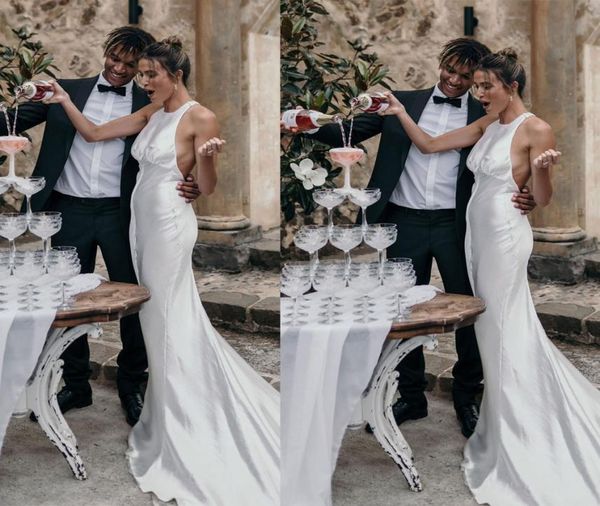 simple halter mermaid wedding dresses backless ruched bridal gown beach trumpet vestidos de novia7922378, White
simple halter mermaid wedding dresses backless ruched bridal gown beach trumpet vestidos de novia7922378, White