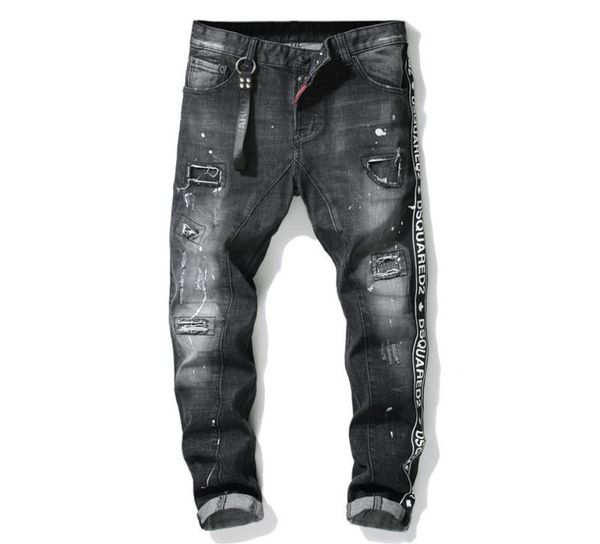 2020 mens badge rips stretch black jeans fashion designer slim fit washed motocycle denim pants panelled hip hop trousers5495720, Blue
2020 mens badge rips stretch black jeans fashion designer slim fit washed motocycle denim pants panelled hip hop trousers5495720, Blue